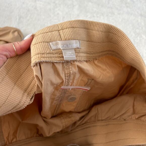 NWT Woman Within Women's Sz 22W Plus Sz Khaki Tan Embroidered Floral Pants - Picture 6 of 7